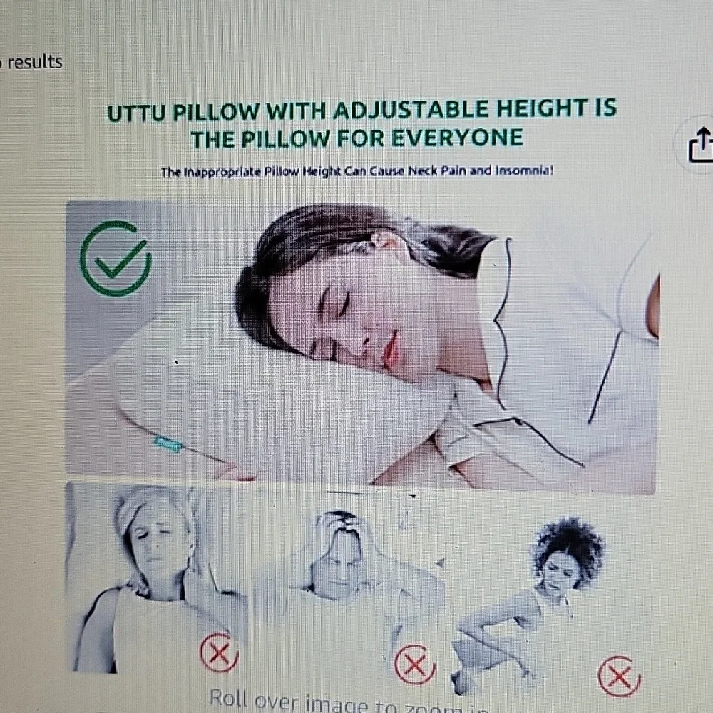 UTTU Sandwich pillow Cervical Queen size Orthopedic neck/back pain relief NEW…